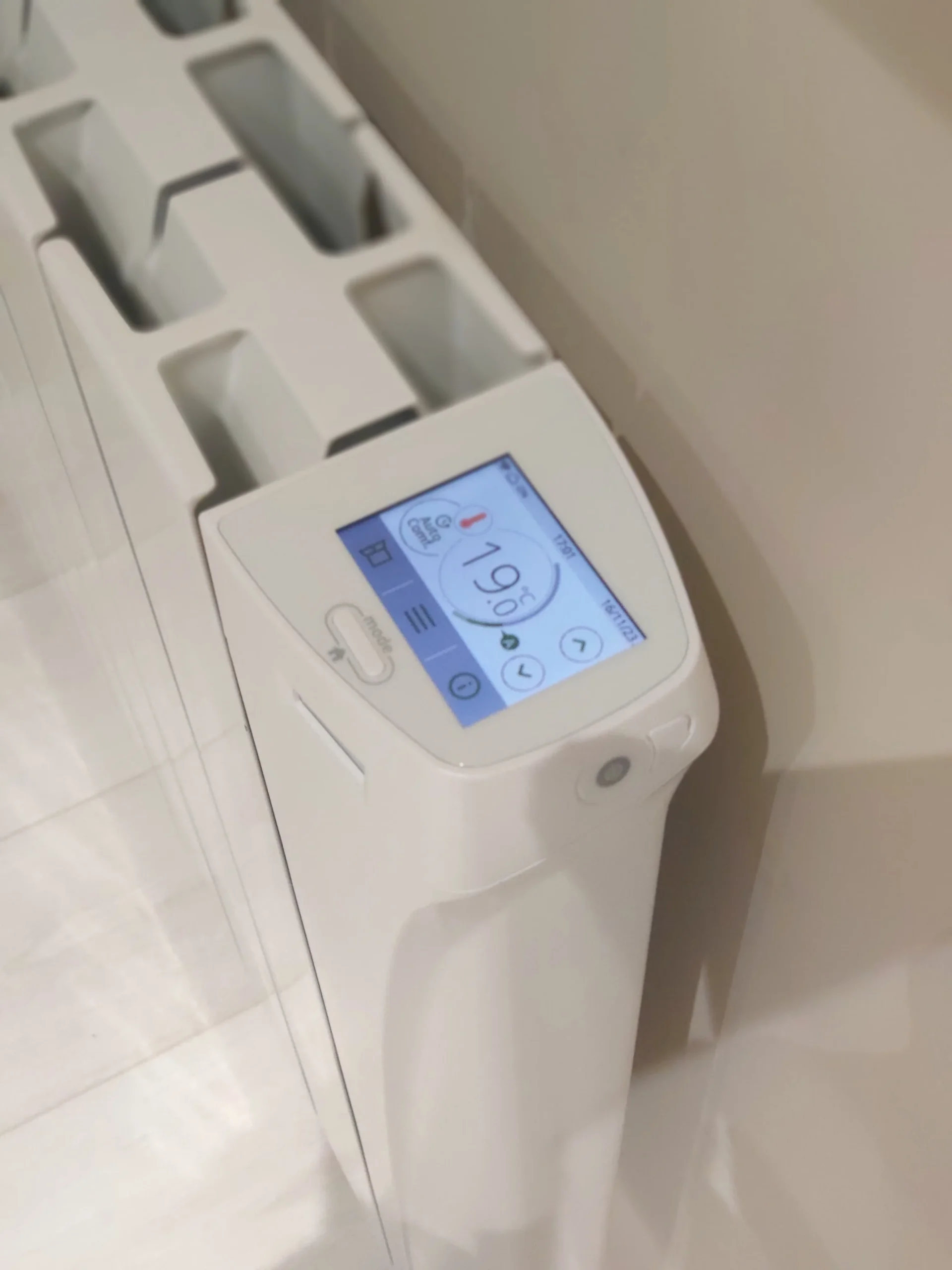 IntelliHeat iSense smart electric radiator with integrated thermostat controls
